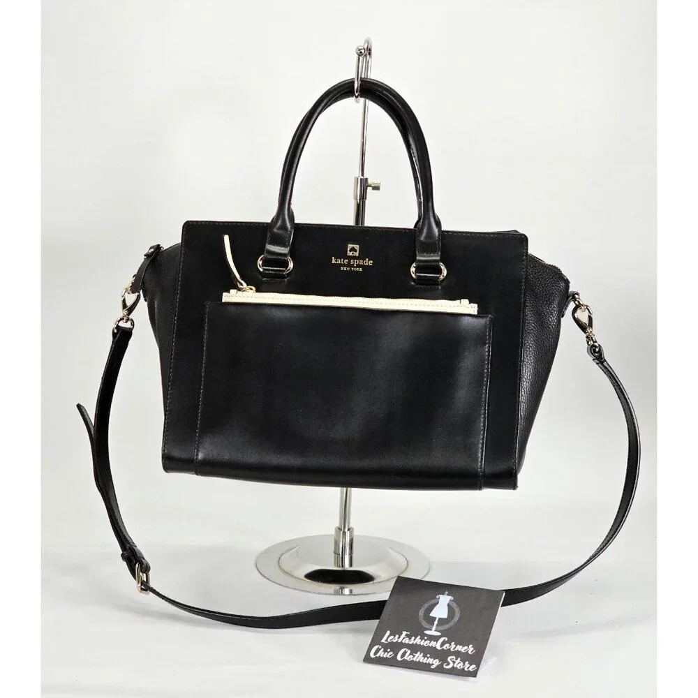 Kate Spade Women's Black Leather Mini Bernadine Hadley Street Satchel Handbag